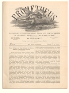 Prometheus : Illustrirte Wochenschrift über die Fortschritte in Gewerbe, Industrie und Wissenschaft. 6. Jahrgang, 1895, Nr 274