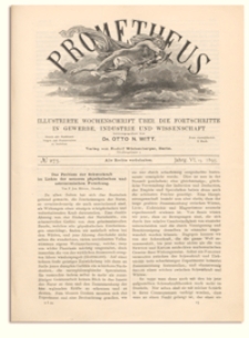Prometheus : Illustrirte Wochenschrift über die Fortschritte in Gewerbe, Industrie und Wissenschaft. 6. Jahrgang, 1895, Nr 275