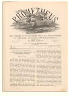 Prometheus : Illustrirte Wochenschrift über die Fortschritte in Gewerbe, Industrie und Wissenschaft. 6. Jahrgang, 1895, Nr 276