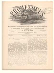 Prometheus : Illustrirte Wochenschrift über die Fortschritte in Gewerbe, Industrie und Wissenschaft. 6. Jahrgang, 1895, Nr 289