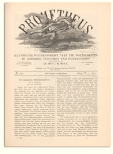 Prometheus : Illustrirte Wochenschrift über die Fortschritte in Gewerbe, Industrie und Wissenschaft. 6. Jahrgang, 1895, Nr 292
