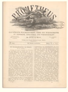 Prometheus : Illustrirte Wochenschrift über die Fortschritte in Gewerbe, Industrie und Wissenschaft. 6. Jahrgang, 1895, Nr 294