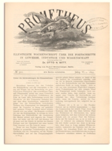 Prometheus : Illustrirte Wochenschrift über die Fortschritte in Gewerbe, Industrie und Wissenschaft. 6. Jahrgang, 1895, Nr 301