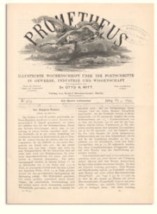 Prometheus : Illustrirte Wochenschrift über die Fortschritte in Gewerbe, Industrie und Wissenschaft. 6. Jahrgang, 1895, Nr 303