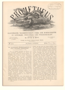 Prometheus : Illustrirte Wochenschrift über die Fortschritte in Gewerbe, Industrie und Wissenschaft. 6. Jahrgang, 1895, Nr 305