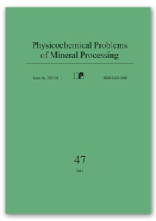 Physicochemical Problems of Mineral Processing, nr 47 (2011)
