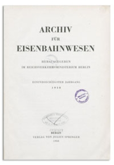 Archiv für Eisenbahnwesen, 61 Jahrgang, 1938