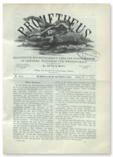 Prometheus : Illustrirte Wochenschrift über die Fortschritte in Gewerbe, Industrie und Wissenschaft. 9. Jahrgang, 1898, Nr 434