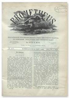 Prometheus : Illustrirte Wochenschrift über die Fortschritte in Gewerbe, Industrie und Wissenschaft. 9. Jahrgang, 1898, Nr 447