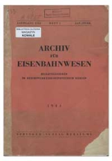 Archiv für Eisenbahnwesen, Jan./Febr. 1943, Heft 1