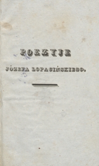 Poezyje Józefa Łopacińskiego