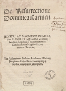 De Resurrectione Dominica Carmen [...]