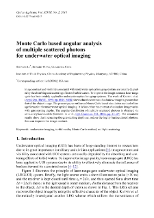 Monte Carlo based angular analysis of multiple scattered photons for underwater optical imaging