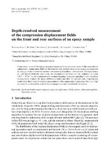Depth-resolved measurement of the compression displacement fields on the front and rear surfaces of an epoxy sample