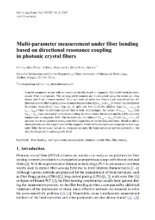 Multi-parameter measurement under fiber bending based on directional resonance coupling in photonic crystal fibers