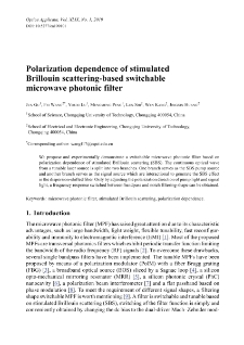 Polarization dependence of stimulated Brillouin scattering-based switchable microwave photonic filter