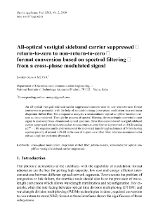 All-optical vestigial sideband carrier suppressed return-to-zero to non-return-to-zero format conversion based on spectral filtering from a cross-phase modulated signal