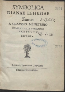 Symbolica Dianae Ephesiae Statua [&hellip;]
