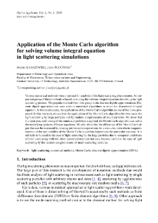Application of the Monte Carlo algorithm for solving volume integral equation in light scattering simulations
