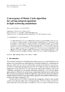 Convergence of Monte Carlo algorithm for solving integral equations in light scattering simulations