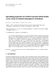 Spreading properties of a multi-Gaussian Schell-model vortex beam in slanted atmospheric turbulence
