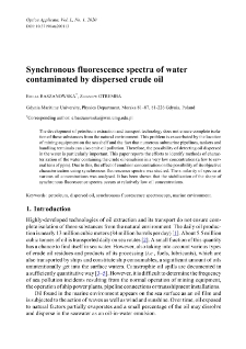 Synchronous fluorescence spectra of water contaminated by dispersed crude oil