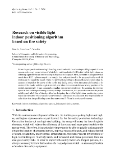 Research on visible light indoor positioning algorithm based on fire safety
