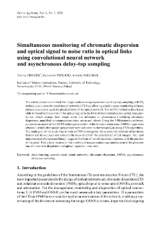 Simultaneous monitoring of chromatic dispersion and optical signal to noise ratio in optical links using convolutional neural network and asynchronous delay-tap sampling