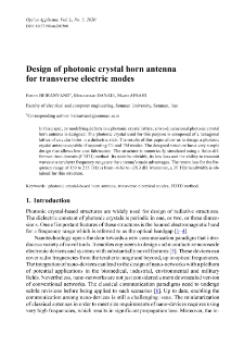 Design of photonic crystal horn antenna for transverse electric modes