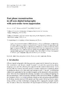 Fast phase reconstruction in off-axis digital holography with zero-order term suppression