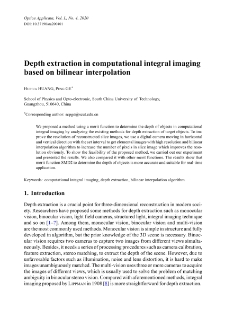 Depth extraction in computational integral imaging based on bilinear interpolation