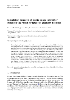 Simulation research of bionic image intensifier based on the retina structure of elephant-nose fish