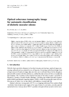 Optical coherence tomography image for automatic classification of diabetic macular edema