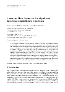 A study of distortion correction algorithms based on aspheric fisheye lens design