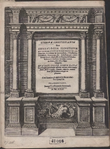 Stemma Leostenianvm Siue Genealogia [...] Comitum in Lowenstein, Wertheim, Rupeforti, Montacuto, &c. deductum per continuam seriem Illustrissim&aelig; famili&aelig; &agrave; Friderico Victorioso Electore Palatino Gentis authore, ad nostra vsque tempora [...] : Cum Iconibus, & addita sub finem tabellica Synoptica