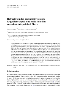 Refractive index and salinity sensors by gallium-doped zinc oxide thin film coated on side-polished fibers