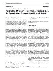 Powered Roof Support - Rock Strata Interactions on the Example of an Automated Coal Plough System