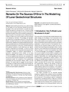 Remarks On The Sources Of Error In The Modelling Of Lunar Geotechnical Structures