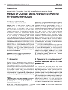 Mixture of Crushed- Stone Aggregate as Material For Substructure Layers