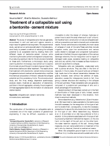 Treatment of a collapsible soil using a bentonite-cement mixture