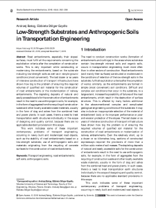 Low-strength substrates and snthropogenic soils in transportation engineering