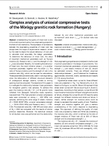 Complex analysis of uniaxial compressive tests of the Mórágy granitic rock formation (Hungary)