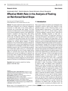 Effective width rule in the analysis of footing on reinforced sand slope