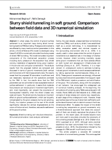 Slurry shield tunneling in soft ground. Comparison between field data and 3D numerical simulation