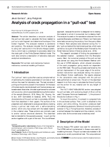 Analysis of crack propagation in a “pull-out” test