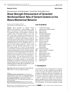 Shear Strength Enhancement of Cemented Reinforced Sand: Role of Cement Content on the Macro-Mechanical Behavior