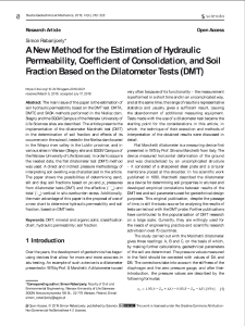 A New Method for the Estimation of Hydraulic Permeability, Coefficient of Consolidation, and Soil Fraction Based on the Dilatometer Tests (DMT)