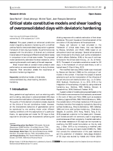 Critical state constitutive models and shear loading of overconsolidated clays with deviatoric hardening