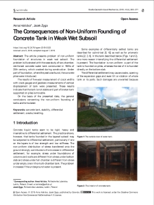The Consequences of Non-Uniform Founding of Concrete Tank in Weak Wet Subsoil