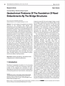 Geotechnical Problems Of The Foundation Of Road Embankments By The Bridge Structures